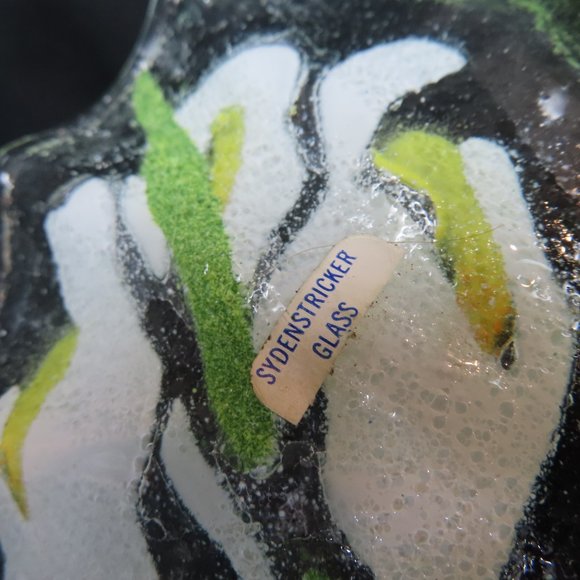 Vintage Fused Art Glass White Iris Sydenstricker - Picture 4 of 4